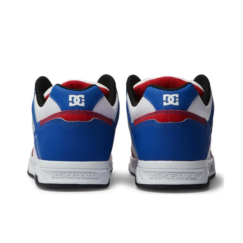 DC Shoes Low Top Skateboard Shoes Men's White/Red/Blue-3