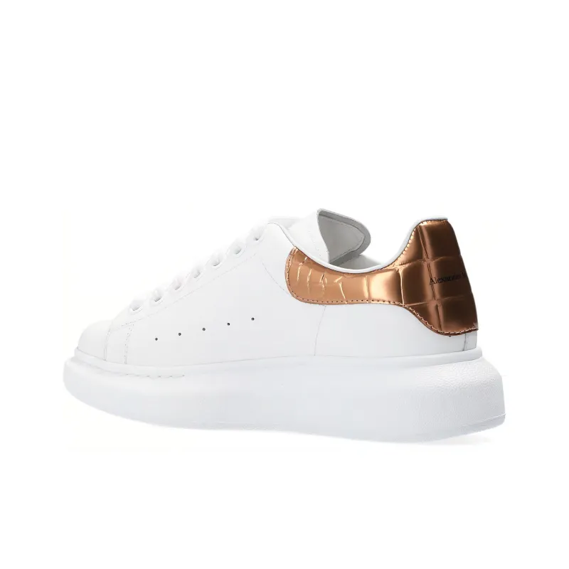 Alexander McQueen Oversized Sneaker Low Top Stylish Skateboarding Shoes Women's Gold-3