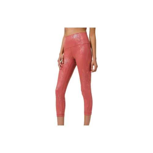 Lululemon Wunder Under Sports Pants Women's Grapefruit Pink Foil