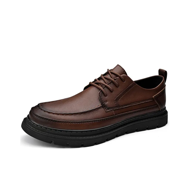 King Jinmai Men's Casual Shoes Men Low Top Black, Red Brown-13