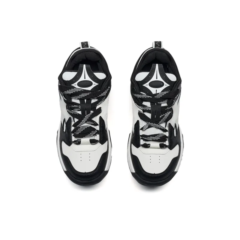 XTEP Star X Stars Wear Resistant Low Top Skateboard Shoes Men's Black/Sail White-5