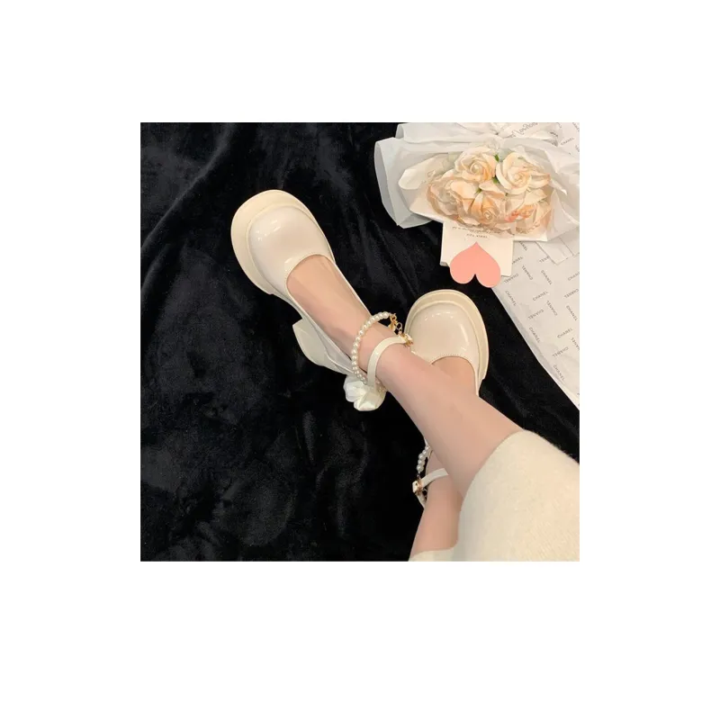 TUOPIN Chunky Heel High Heels 6.5cm Women's Beige-18