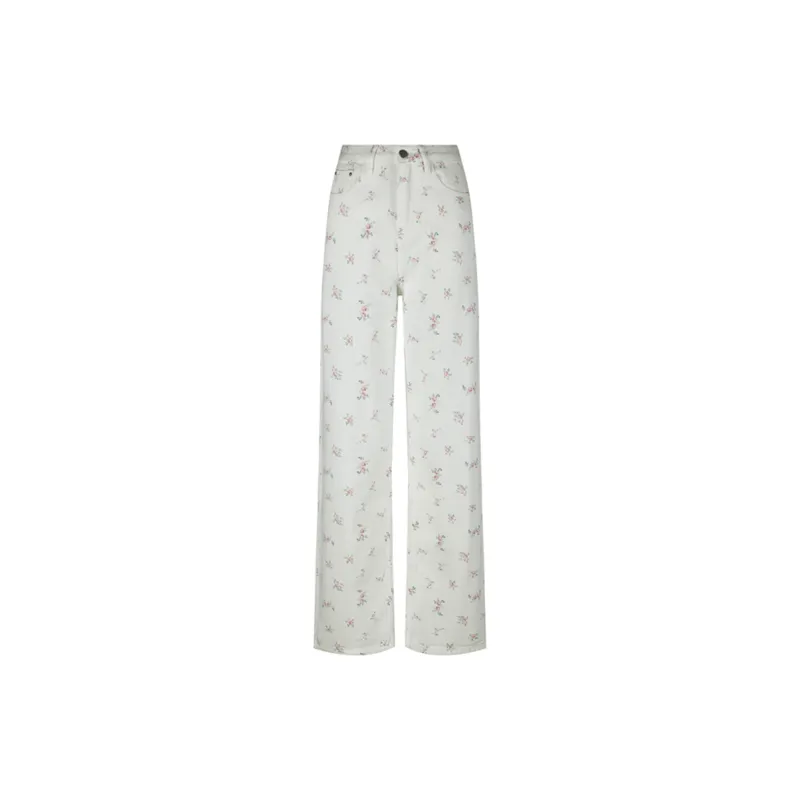 Wen Shan Jeans Women's Floral White-1