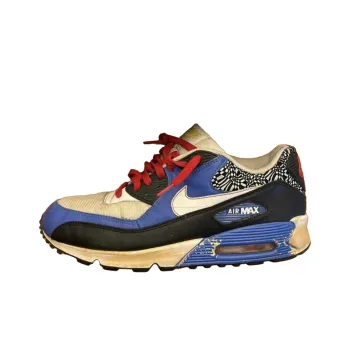 Nike Air Max 90 Anti Slip Wear Resistant Low Top Casual Running Shoes Unisex Black Blue Red