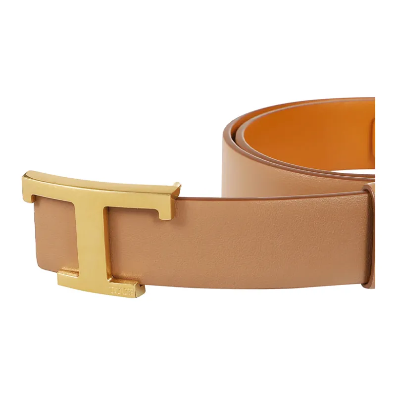 TOD'S T Timeless Logo Plaque Reversible Belt-2