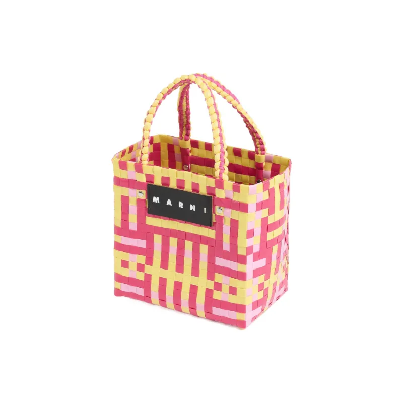 MARNI Basket Series Polypropylene Tote Bag, Shopping Bag, Handbag Regular Women's Soft Pink-2