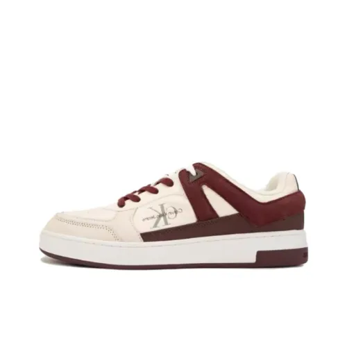 CKJ CALVIN KLEIN JEANS Low Top Skateboard Shoes Men's Cow Ivory