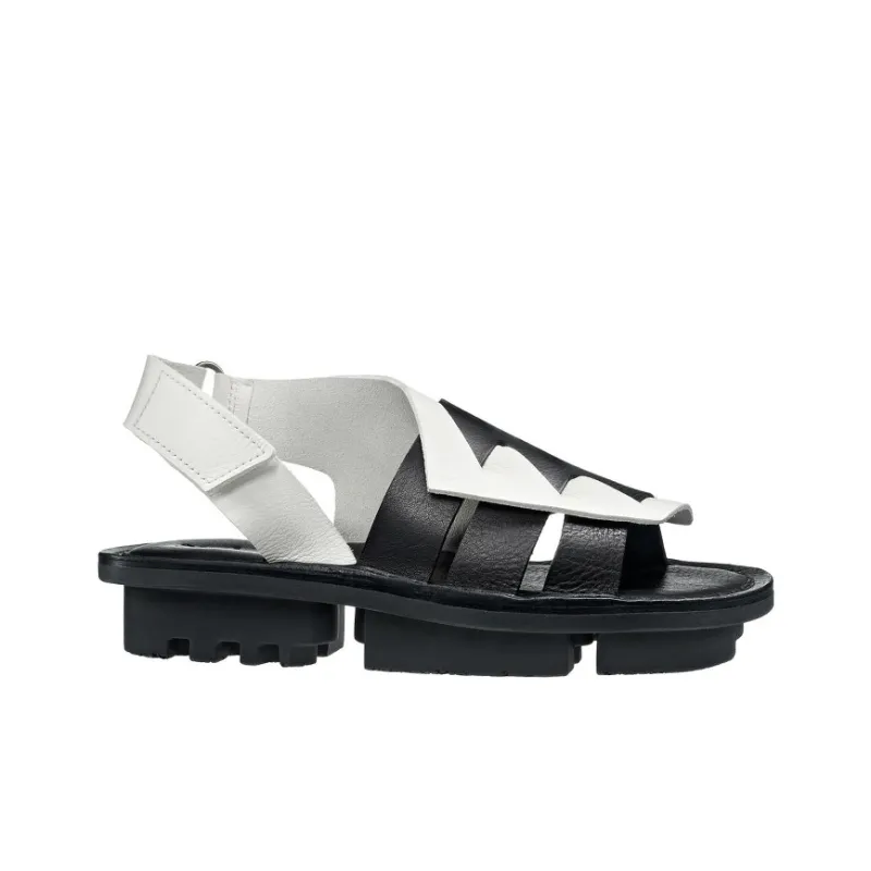 Trippen Influence Strap Sandals Women's Black White-1