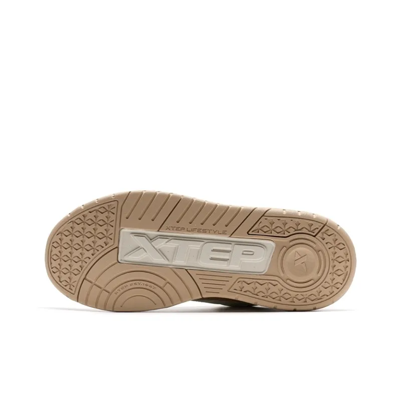 XTEP Star-X Coverage Wear-Resistant Lightweight Low-Top Skateboard Shoes Men's White Brown-6