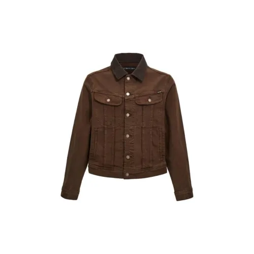 TOM FORD Denim Jackets Men Brown