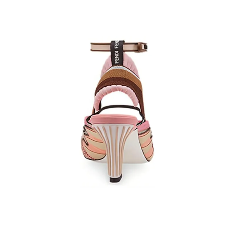 FENDI Strap Sandals Women's Pink Brown-4