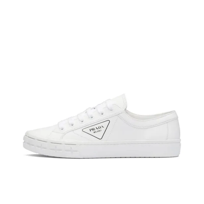 PRADA Cassetta Wheel Leather Low 'White'-0