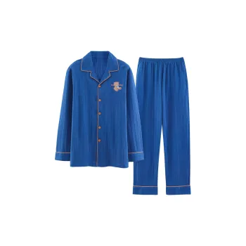 The Story Of The Flower Season Pajama Set Men's Royal Blue