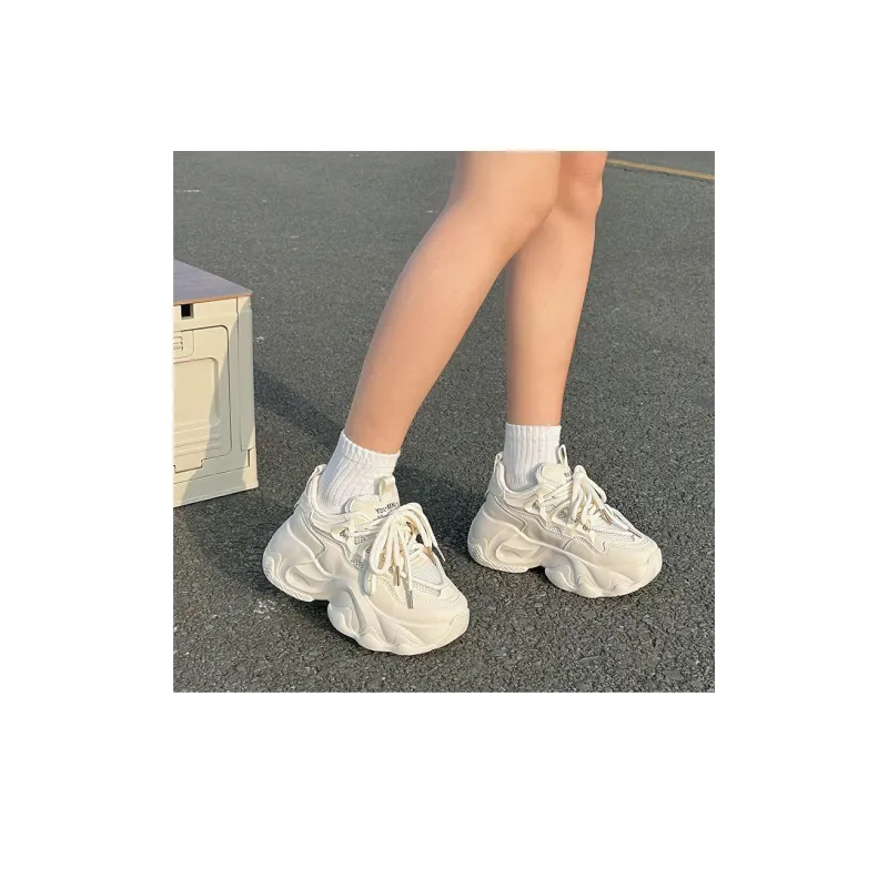 Miss Zhang Breathable Low Top Chunky Sneakers Women's Beige-11