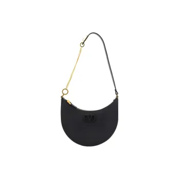 Valentino Vlogo Grained Calfskin HOBO Bag Shoulder Bags Handbags Regular Women's Black
