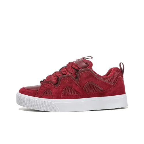 FERW Skateboard Shoes Unisex Low-Top Burgundy