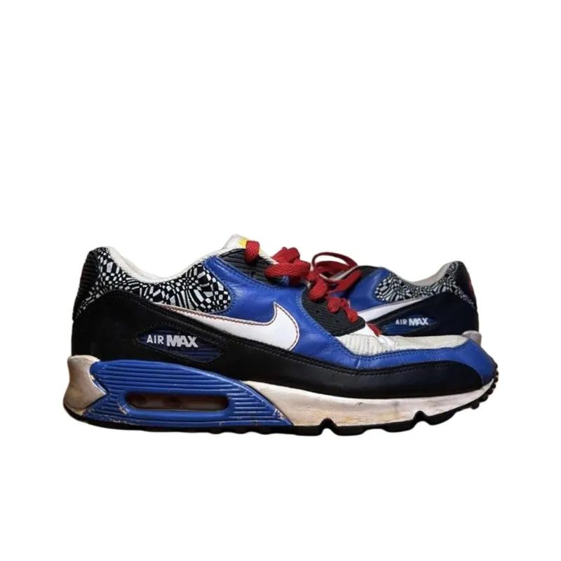 Nike Air Max 90 Anti-Slip Wear-Resistant Low-Top Casual Running Shoes Unisex Black Blue Red-1