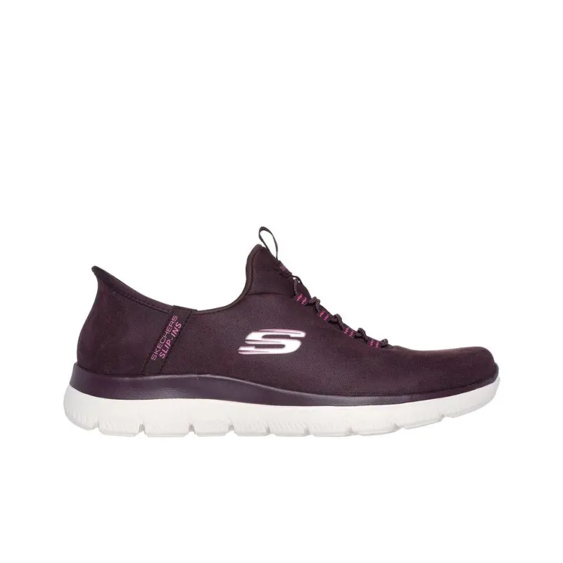 Skechers Slip Ins Anti Slip Wear Resistant Low Top Casual Shoes Women's Brown-1