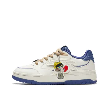 POP MART x Anta Molly Anti-Slip Wear-Resistant Low-Top Skateboard Shoes Men's White Blue