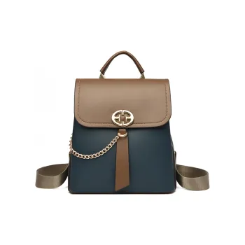 Yalu PU Backpack/Portable Regular Women's Blue/Ecru/Khaki