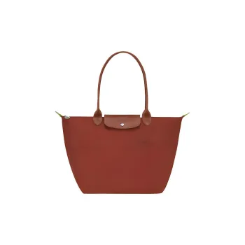 LONGCHAMP Recycled Polyamide Canvas With Leather Dumpling Bag Handbag Shoulder Bag Women's Chestnut
