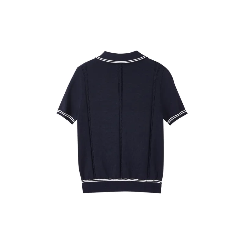 XIANGYING T Shirt Women's Navy Blue-1