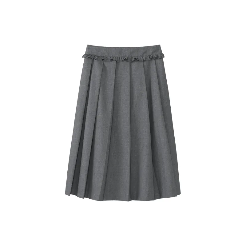 Fstudio Casual Long Skirts Women's Gray-1