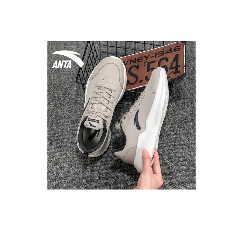 Anta Running Collection Abrasion Resistant Low Top Running Shoes Men's Gray-6