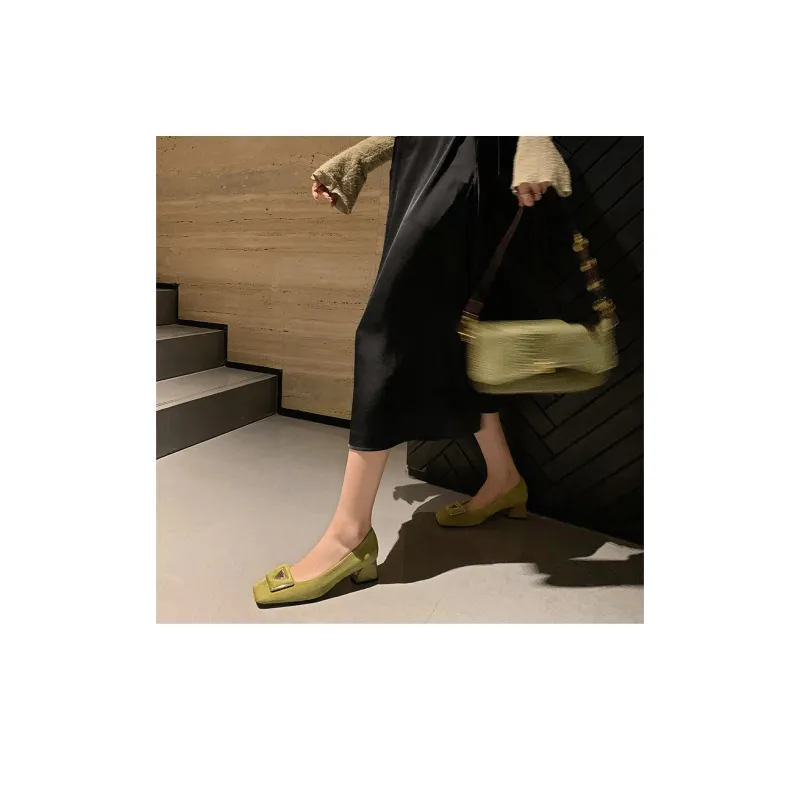 Bai Shiting Chunky Heel High Heels 4.5cm Women's-11