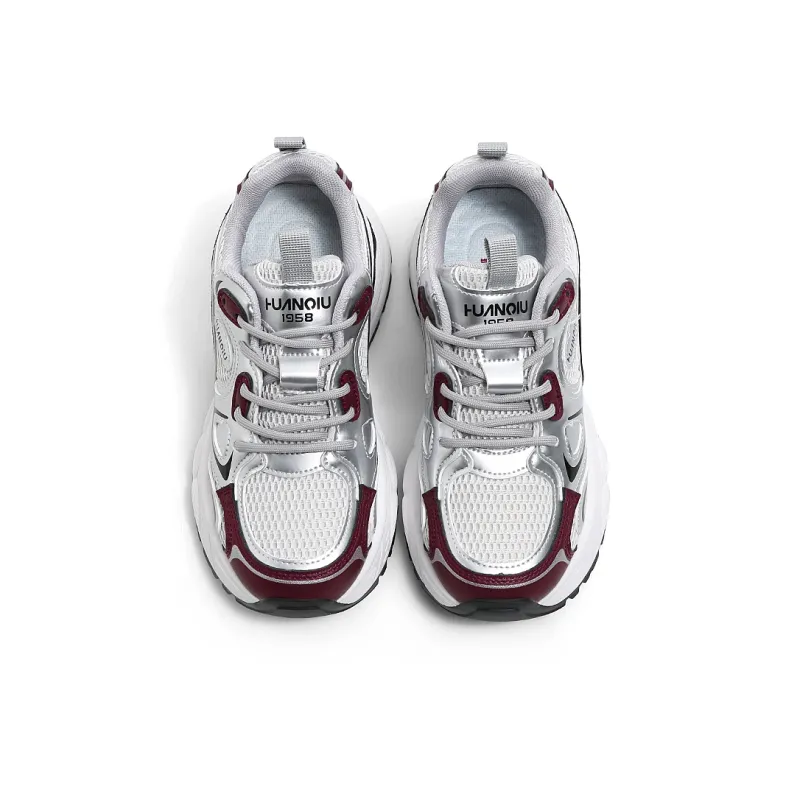 HUANQIU Cushioning Height Increase, Breathable, Slip Resistant Low Top Chunky Sneakers Women's-4