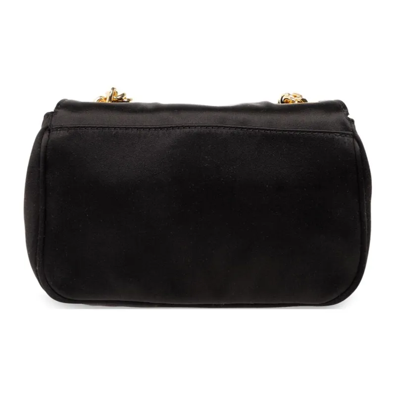 MOSCHINO Viscose Blended Velvet Crossbody Bag Shoulder Bag Women's Black-2