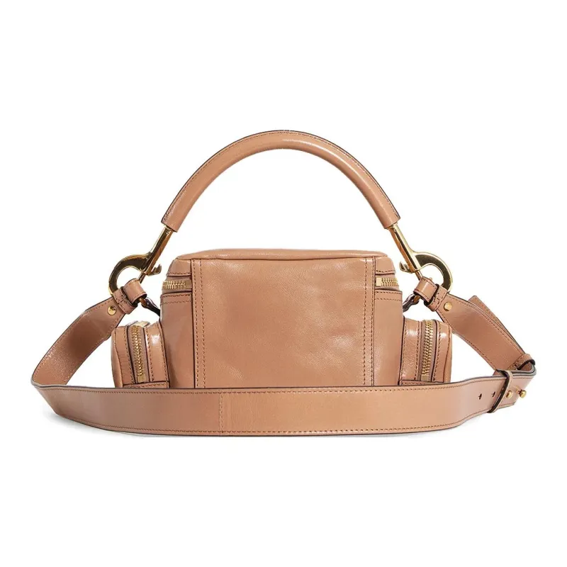 Chloe Cow Leather Portable Crossbody Bag, Shoulder Bag Women's Rose Pink-2