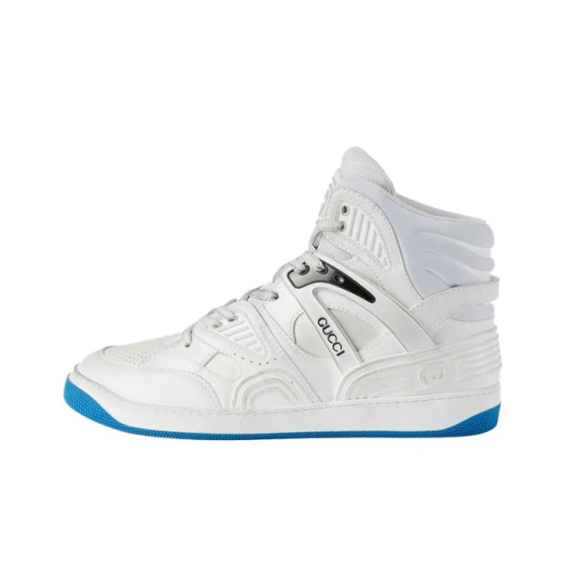 GUCCI Basket High Sneaker 'White Blue'-0