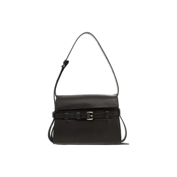 MOSCHINO Logo Debossed Belted Shoulder Bag