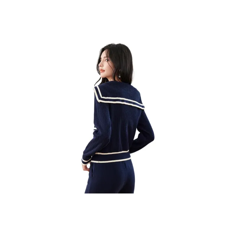 La Chapelle Knitwear Women's Navy Blue-1
