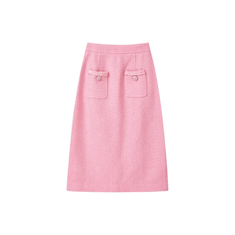 Yu Qianwen Casual Long Skirts Women's Camellia Pink-1