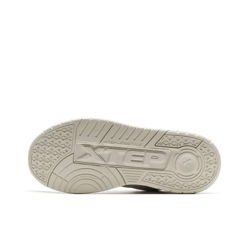 XTEP Star X Stars Wear Resistant Low Top Skateboard Shoes Men's White Sand Gray-6