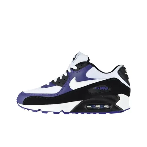 Nike Air Max 90 Running Shoes Men Low-Top Deep Obsidian / White / Purple