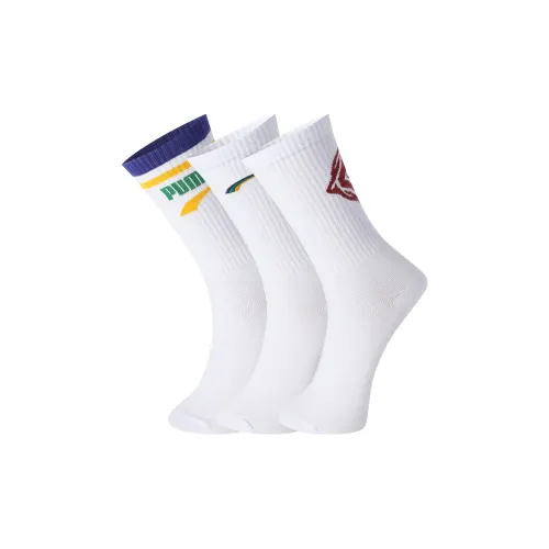 PUMA Knee-High Socks Unisex 3 Pack White