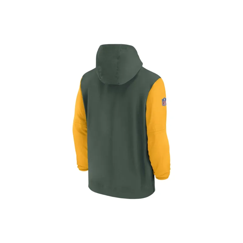 Nike Bay Packers Sideline Pre Game Player Men's Nike Nfl 1/2 Zip Hooded Jacket-1