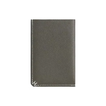 HERMES Evercolor Calfskin Wallets Card Holders Unisex 0L Grismeyer Cumulus Gray