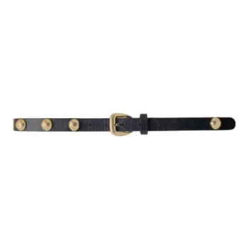 Maje Stud Decoration Cow Leather Belts Women's Black Width 2CM