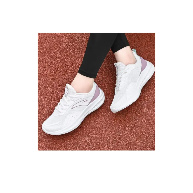 Anta Cushioned Slip Resistant Rebound Low Top Casual Running Shoes Women's White Purple-7