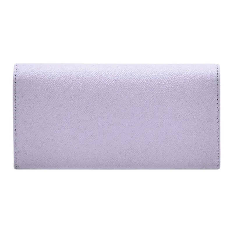 FERRAGAMO Embossed Calfskin Wallet Women's Purple-1