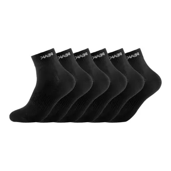 PEAK Mid Calf Socks Unisex 6 Pack Black