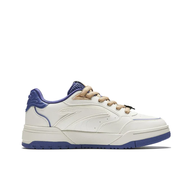 POP MART x Anta Molly Anti Slip Wear Resistant Low Top Skateboard Shoes Men's White Blue-1
