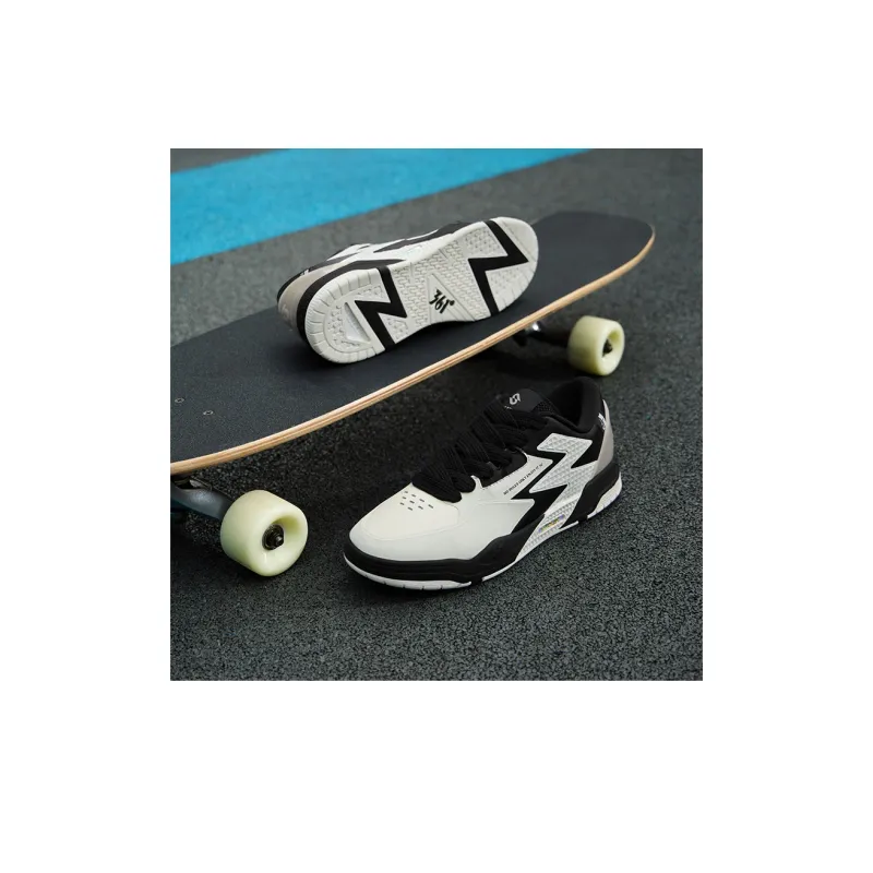 361° BIG3 Anti-Slip Wear-Resistant Low-Top Skateboard Shoes Men's Black White-7