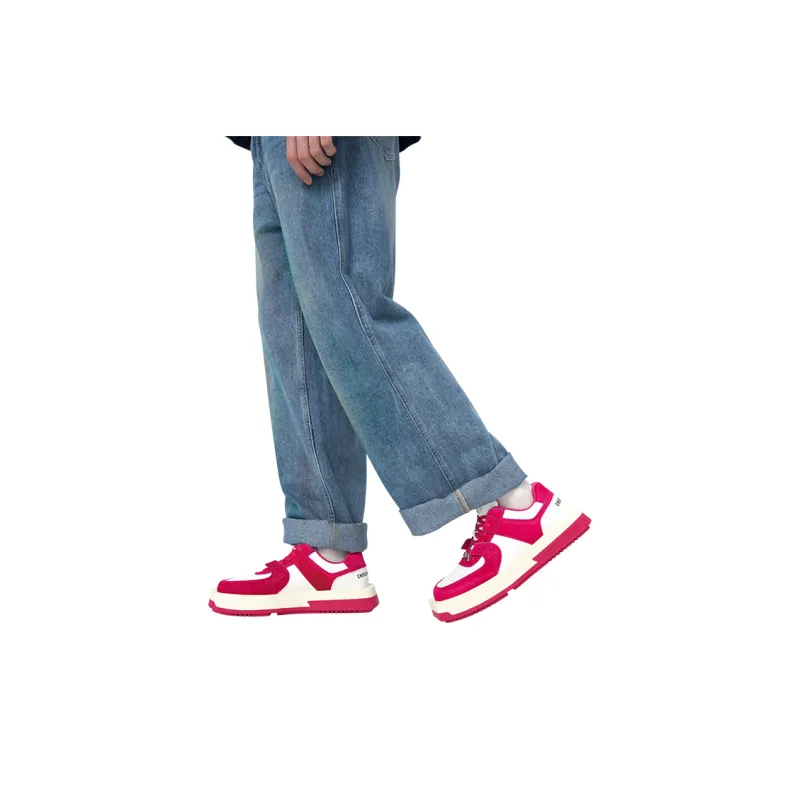 CHOCO CONCERT Cow Leather Horsehair Low Top Stylish Skateboarding Shoes Unisex Fuchsia-8