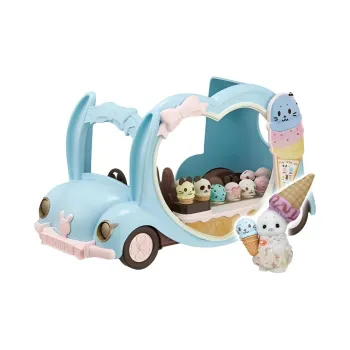Sylvanian Families Little Seal Ice Cream Car Family Ichiban Kuji Dolls Plush Doll Small Size Tall