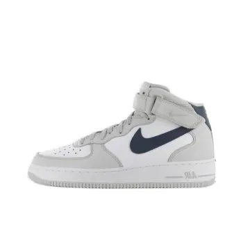 Nike Air Force 1 Anti-Slip Wear-Resistant Mid-Top Skateboard Shoes Men's Gray Blue